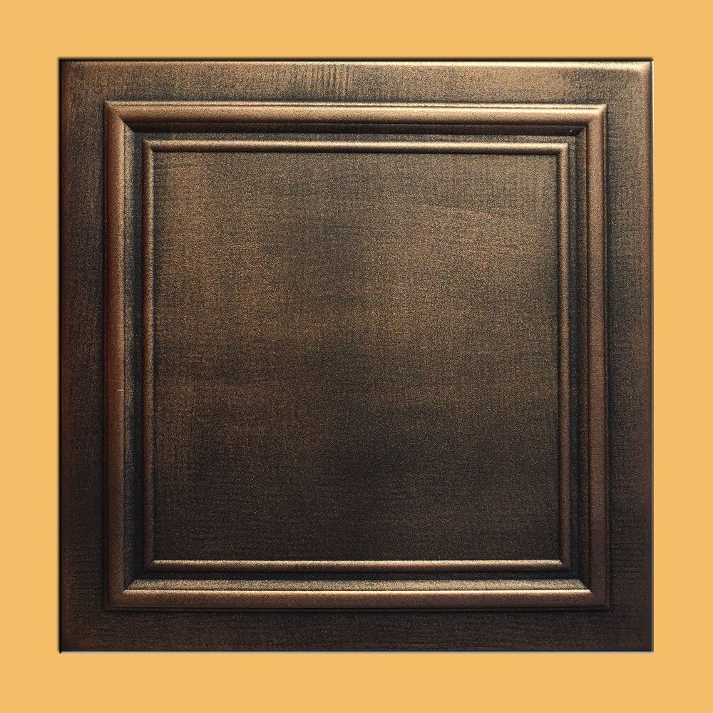 Antique Ceilings Inc - Zeta Bronze Black - Styrofoam Ceiling Tile (Package of 10 Tiles)