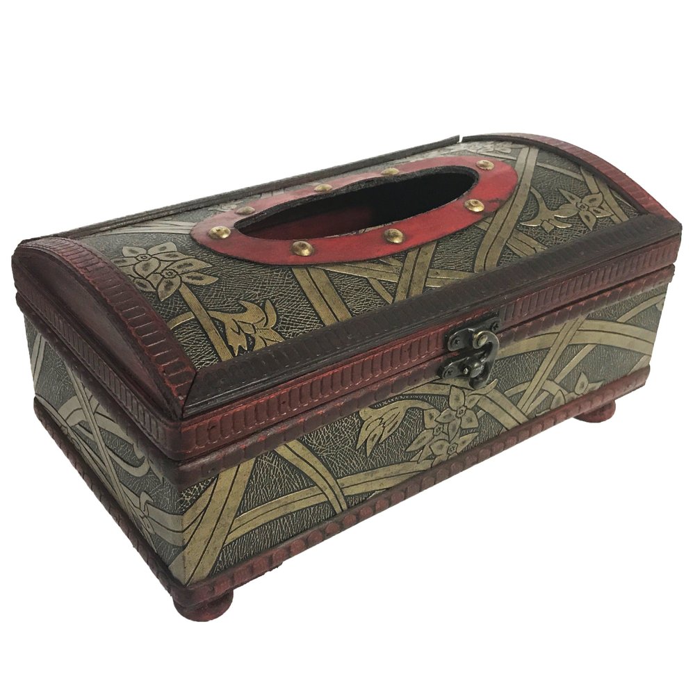 Allgala Antique Wooden Tissue Box Holder-HD90204