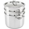 Viking 3-Ply Stainless Steel Pasta Pot with Lid, 8 Quart, 4 Piece Multipot Kitchen Cookware, Includes Pasta Insert and Steamer Basket, Dishwasher and Oven Safe, Induction Ready, Silver view 1