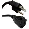 10 feet Heavy Duty Power Extension Cord, Power Extension Cable, Black, NEMA 5-15P to NEMA 5-15R, Male to Female 13 Amp Power Cable, 16 AWG, CableWholesale view 1
