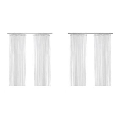 Ikea Lill Sheer Curtains 4 Panels 98 X 110 (2 Curtain Pairs, White)