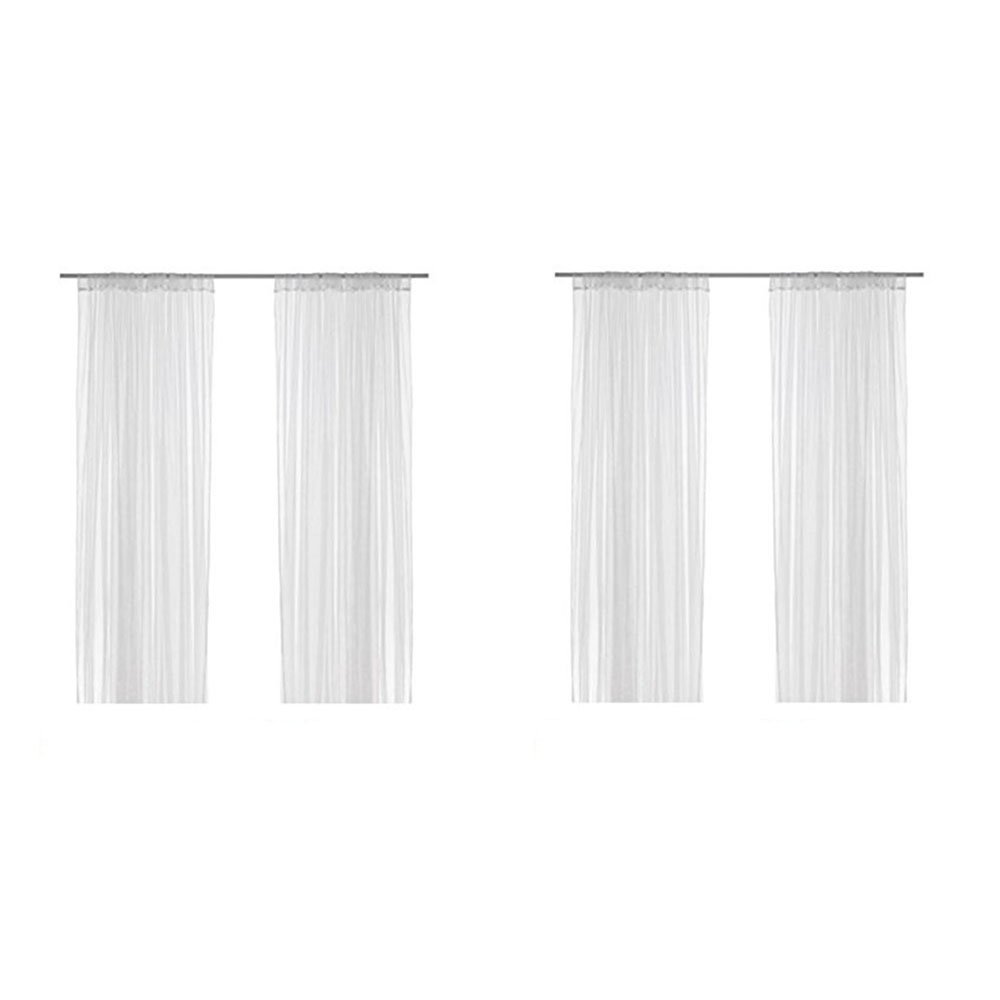 Ikea Lill Sheer Curtains 4 Panels 98 X 110 (2 Curtain Pairs, White)