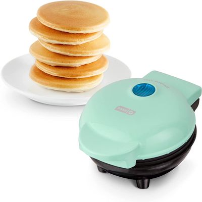 Dash Mini Maker Griddle - Compact Griddle for Creative Homemade Treats - PTFE nonstick surface, Quick Heat-Up System & Space-Saving Design - Aqua