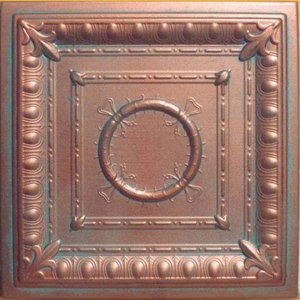 Antique Ceilings Inc - Ancona Copper Patina - Styrofoam Ceiling Tile (Package of 10 Tiles)