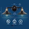 Linea di Liara Andante 2 Light Bathroom Vanity Light Industrial Gold and Matte Black Light Fixtures Above Mirror Light Farmhouse Vanity Lights for Bathroom Lighting, Bulb Included view 3