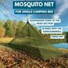 The Friendly Swede Outdoor Mosquito Net  Mosquito Netting for Camping & Bed - Army Green Bug Net with Stuff Sack, 4 Ground Stakes & Adjustable Cord - Single Bug Tent view 3