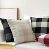 MIULEE Halloween Pack of 2 Farmhouse Buffalo Check Plaids Linen Throw Pillow Covers Soft Soild Decorative Home Decor Outdoor Cushion Case for Sofa Bedroom 18 x 18 Inch, Black and White view 2