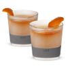 Host Whiskey Freeze Glasses, Double Old Fashioned Glasses, Chill Without Dilution for Brandy, Vodka, Gin, Rum, and Cold Brew Cocktails, Bourbon Gifts for Men, Home Bar, 9 oz, Set of 2, Grey view 1