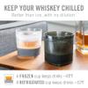 Host Whiskey Freeze Glasses, Double Old Fashioned Glasses, Chill Without Dilution for Brandy, Vodka, Gin, Rum, and Cold Brew Cocktails, Bourbon Gifts for Men, Home Bar, 9 oz, Set of 2, Grey view 2