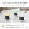 Host Freeze Insulated Martini Cooling Cups, Plastic Freezer Gel Chiller Double Wall Stemless Cocktail Glass Set of 2, 9 oz, Grey view 2
