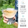 Host Freeze Insulated Martini Cooling Cups, Plastic Freezer Gel Chiller Double Wall Stemless Cocktail Glass Set of 2, 9 oz, Grey view 3