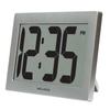 AcuRite 75102RM 9.5" Large Digital Clock with Intelli-Time Technology,Siliver,6-inch height x 9.5-inch width x 1.8-inch depth view 1