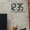 AcuRite 75102RM 9.5" Large Digital Clock with Intelli-Time Technology,Siliver,6-inch height x 9.5-inch width x 1.8-inch depth view 3