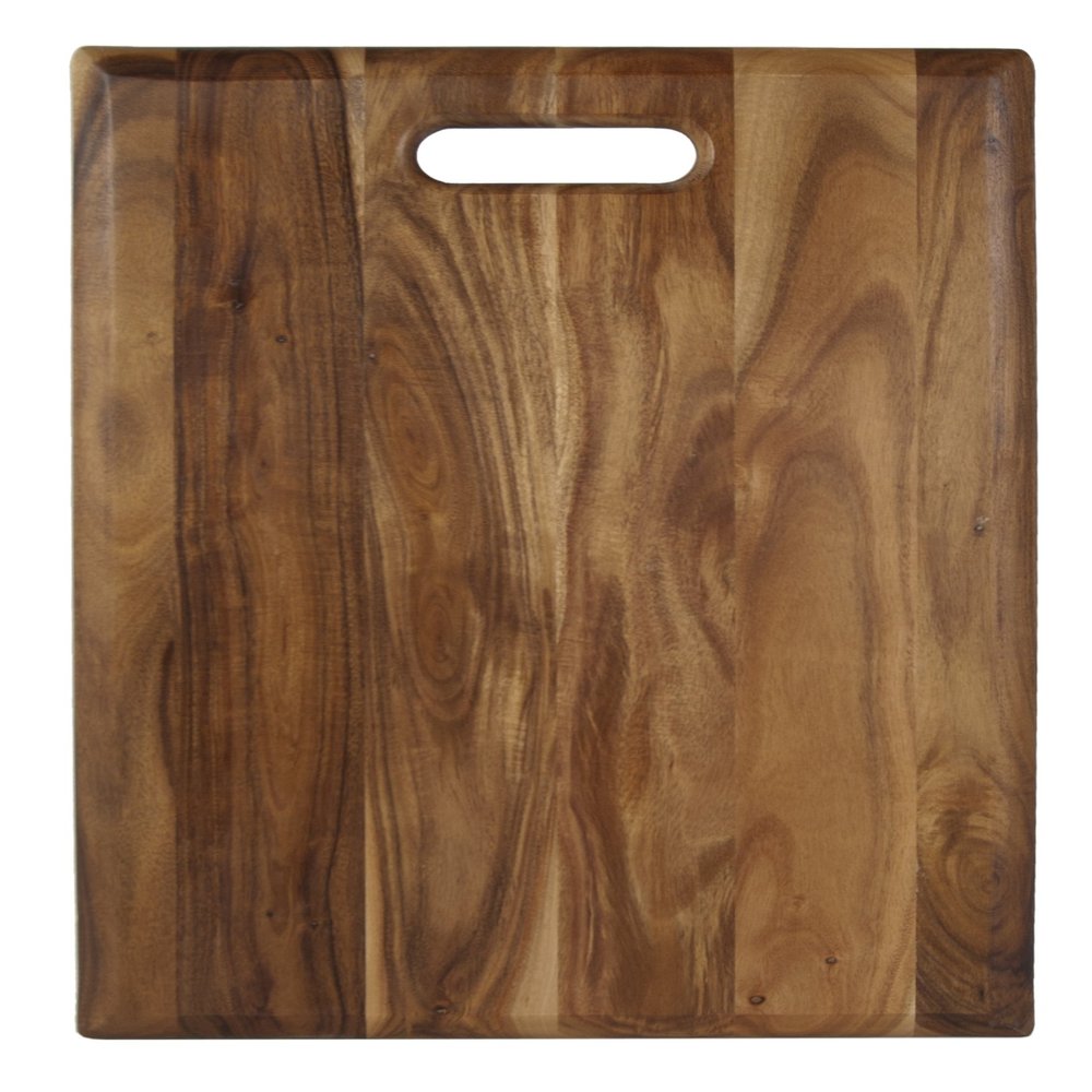 Architec Gripperwood Acacia Cutting Board, Non-Slip Gripper Feet, 12" by 16"
