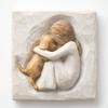 Willow Tree True, Truly a Friend, an Expression of Friendship and Love of Dogs in Carved Bas-Relief, Sculpted Hand-Painted Plaque view 2