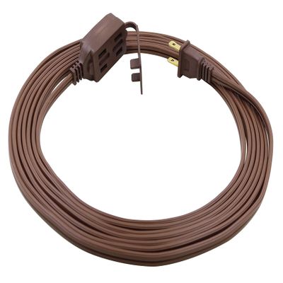Prime Wire & Cable EC670615 15-Foot 16/2 SPT-2 3-Outlet Indoor Cord, Brown