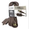 Prime Wire & Cable EC670615 15-Foot 16/2 SPT-2 3-Outlet Indoor Cord, Brown view 2