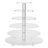 Jusalpha 6 Tier Round Acrylic Cupcake Stand-cake stand-dessert stand, cupcake Tower 6RFs (6 Tier With Base) (6RF-S) view 1