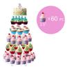 Jusalpha 6 Tier Round Acrylic Cupcake Stand-cake stand-dessert stand, cupcake Tower 6RFs (6 Tier With Base) (6RF-S) view 3