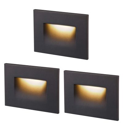 CLOUDY BAY 120V Dimmable LED Step Light,3000K Warm White 3W 100lm,Indoor Outdoor Stair Light,Oil Rubbed Bronze,3 Pack