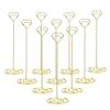 Jofefe 10pcs 8.6 Inch Tall Place Card Holder Table Number Holder Table Card Holder Table Number Stands with Heart Shap Photo Memo Clips for Wedding Favors, Gold view 1