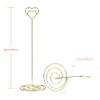 Jofefe 10pcs 8.6 Inch Tall Place Card Holder Table Number Holder Table Card Holder Table Number Stands with Heart Shap Photo Memo Clips for Wedding Favors, Gold view 2