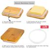 Arswin Porcelain Butter Dish with Lid,Ceramic Butter Dish with Bamboo Lip,Butter Keeper Container with Cover for Countertop or Refrigerator,Heat Resistant Kitchen Butter Storage Dish,White (300ml) view 4