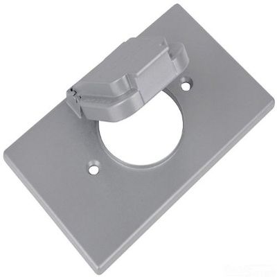 Red Dot CCS Device Outlet Box Cover, Single Lid, 1 Gang, 4-9/16-Inch Width by 2-13/16-Inch Height, Silver