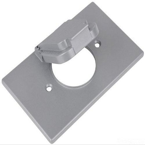 Red Dot CCS Device Outlet Box Cover, Single Lid, 1 Gang, 4-9/16-Inch Width by 2-13/16-Inch Height, Silver