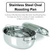 Viking 3-Ply Oval Roasting Pan, 8.5 Quart, Stainless Steel Kitchen Cookware with Metal Induction Lid and Rack, Great for Turkey, Dishwasher and Oven Safe, Silver view 3