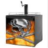 WallThat Chrome Skull on Fire Refrigerator Skin - Medium Size (19520KEGFRIMEDUSK) view 1