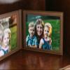 Karandu Double 5x7 Landscape Leather Picture Frame - Cognac view 2