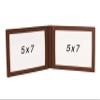 Karandu Double 5x7 Landscape Leather Picture Frame - Cognac view 3