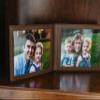 Karandu Double 5x7 Landscape Leather Picture Frame - Cognac view 4