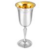 Classic Footed Kiddush Cup - Brass Goblet High Polished Finished Fleur-de-lis Design - 6.35" Tall Stemmed Wine Cup for Shabbat, Passover Seder, Bar/Bat Mitzvah, Jewish Wedding Gift By Zion Judaica view 2