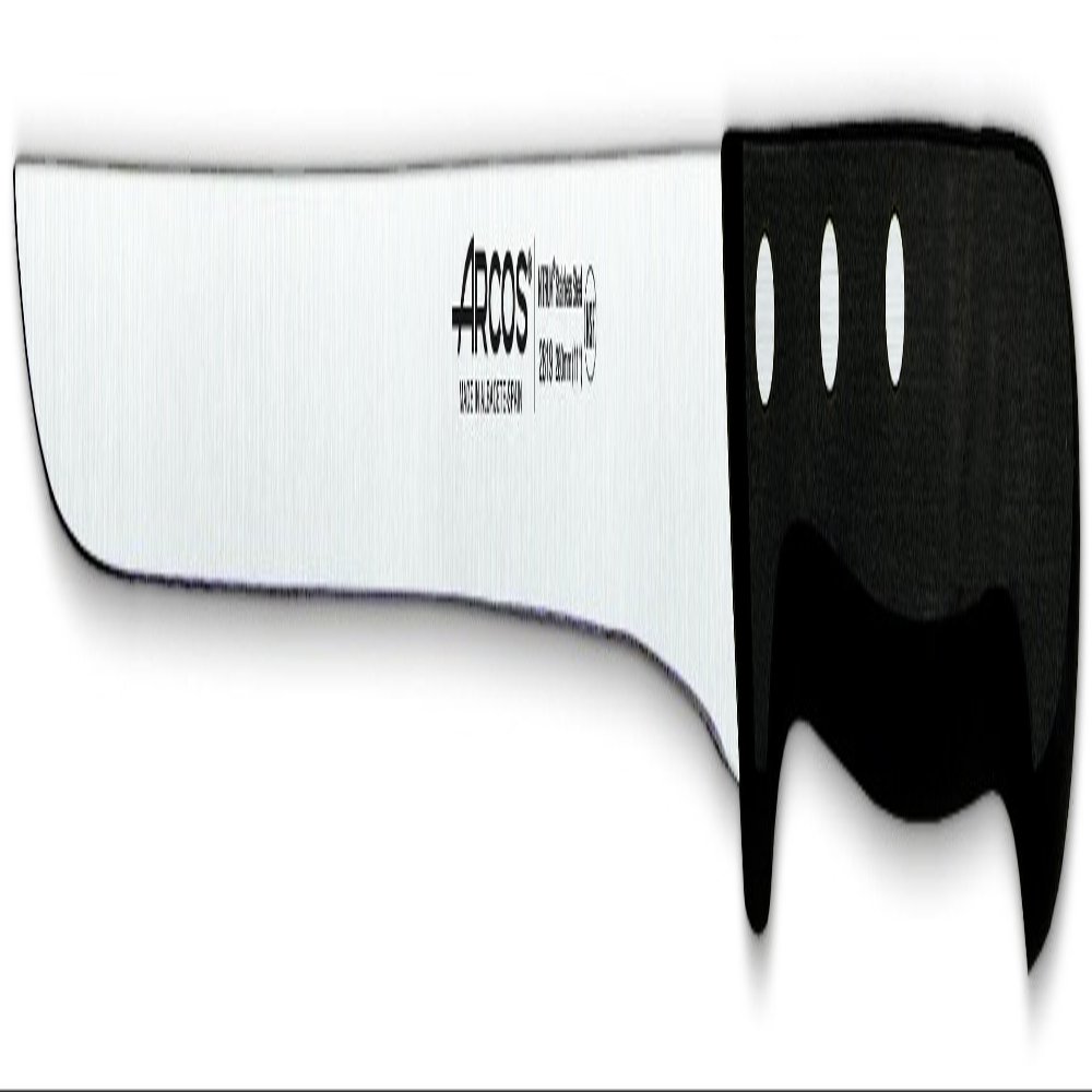 Arcos Slicing Knife/Ham Knife 11 Inch Nitrum Stainless Steel and 280 mm blade. Ergonomic Polyoxymethylene POM Handle. Series Universal. Long, sturdy blade and serrated edge. Easily cuts. Color Black