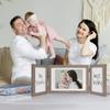 Afuly 5x7 Picture Frame 3 Picture Frames 4x6 5x7 Photo Frames Trifold Triple Collage Rustic Wood Vertical Horizontal Desk Wall Display Decor, Unique Wedding Birthday Gifts for Women Mom Family Friends view 2