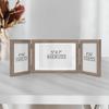 Afuly 5x7 Picture Frame 3 Picture Frames 4x6 5x7 Photo Frames Trifold Triple Collage Rustic Wood Vertical Horizontal Desk Wall Display Decor, Unique Wedding Birthday Gifts for Women Mom Family Friends view 3