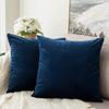 MIULEE Velvet Throw Pillow Covers 18x18 Inch, Pack of 2 - Dark Blue, Super Soft Decorative Square Cushion Cases Modern Luxury Home Decor for Sofa, Couch, Bed, Chair view 1