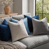MIULEE Velvet Throw Pillow Covers 18x18 Inch, Pack of 2 - Dark Blue, Super Soft Decorative Square Cushion Cases Modern Luxury Home Decor for Sofa, Couch, Bed, Chair view 2