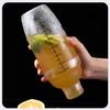 Homestia 2 pcs Clear Cocktail Shaker Set, 1 pcs Plastic Bar Shaker with 1pc Plastic Cocktail Double Measuring Jigger, Hand Drink Mixer Boba Tea Shaker w/Scales, Bar Tool Transparent (500ml/17oz) view 4