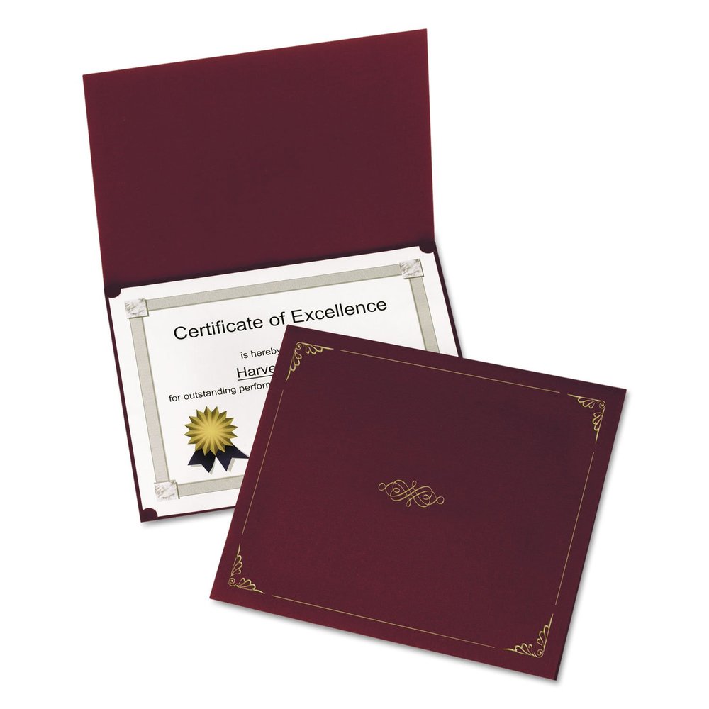 Oxford 29900585BGD Certificate Holder, 11-Inch x8-1/2-Inch, 5/PK, Burgundy
