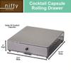 Nifty Cocktail Beverage Bartesian Capsule Drawer  Holds up to 36 Capsule Pods, Smooth Glide Rolling Drawer, Silver, Countertop Bar Organizer view 3
