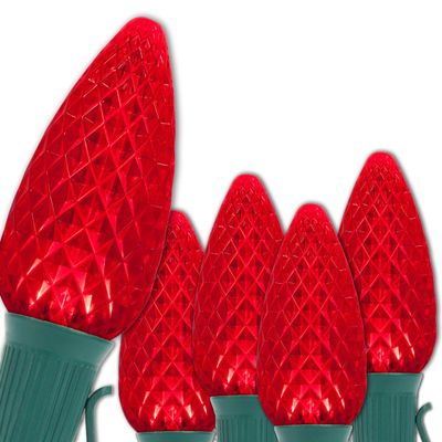 Wintergreen Lighting 25 C9 OptiCore LED Commercial Outdoor Christmas Lights  Heavy Duty Christmas String Lights; Green Wire (25 ft, Red)