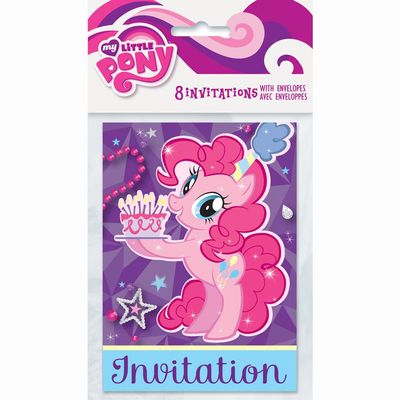 Unique My Little Pony Party Invitations - 5.5 x 4, 8 Pcs