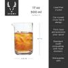 Viski Cocktail Mixing Glass 17 Oz. Crystal Pitcher Thick Base Design Bartending Glasses - Barware Essentials view 3