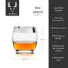 Viski Irving Chrome Rim Crystal Lowball Tumblers Set of 2 - Premium Crystal Clear Cocktail Glass Gold Rimmed Glassware, Stylish Lowball Whiskey Glass Gift Set, 9 oz view 3