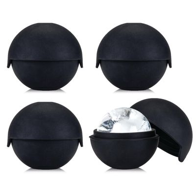Viski Sphere Ice Molds, Large 2 Inch Silicone Ice Ball Makers for Whiskey, Bourbon, Scotch, and Cocktails, Easy Release Round Mold Set for Drinks, Home Bar Gifts, Bar Cart Accessories, Set of 4