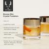 Viski Irving Bronze Rim Crystal Lowball Tumblers Set of 2 - Premium Crystal Clear Cocktail Glass Bronze Rimmed Glassware, Stylish Lowball Whiskey Glass Gift Set, 8 oz view 2