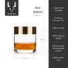 Viski Irving Bronze Rim Crystal Lowball Tumblers Set of 2 - Premium Crystal Clear Cocktail Glass Bronze Rimmed Glassware, Stylish Lowball Whiskey Glass Gift Set, 8 oz view 3
